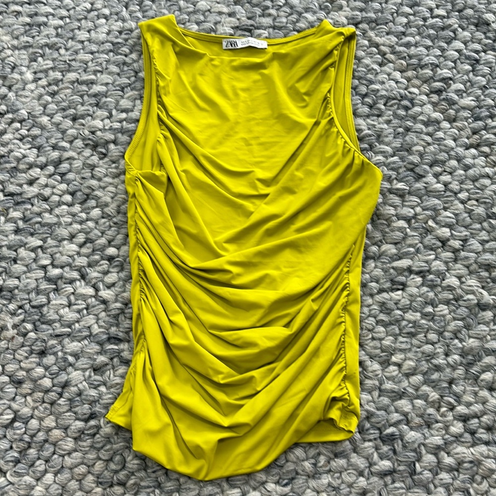Zara yellow tank top size small worn once